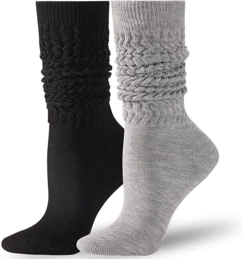 Pleneal 3 Pairs Slouch Socks for Women, Long Slouchy Scrunch Socks, Knit Chunky Boot Sock - Image 1